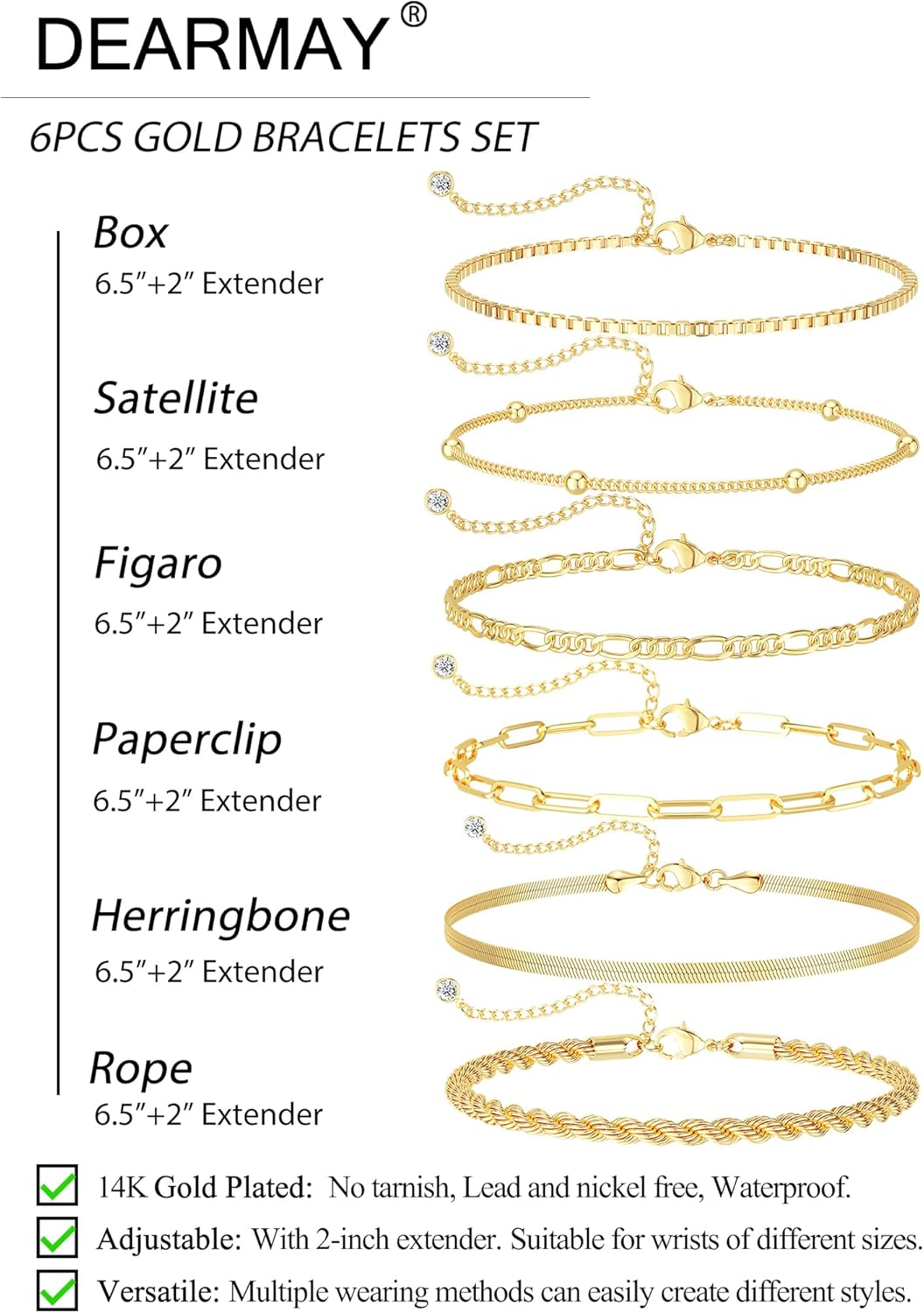 Trendy Gold Bracelet Set