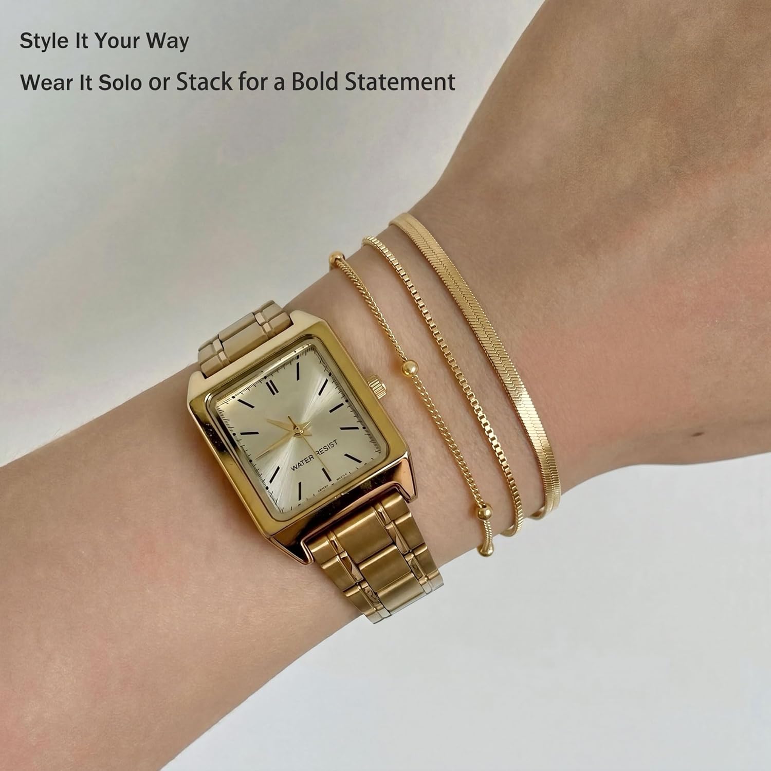 Trendy Gold Bracelet Set