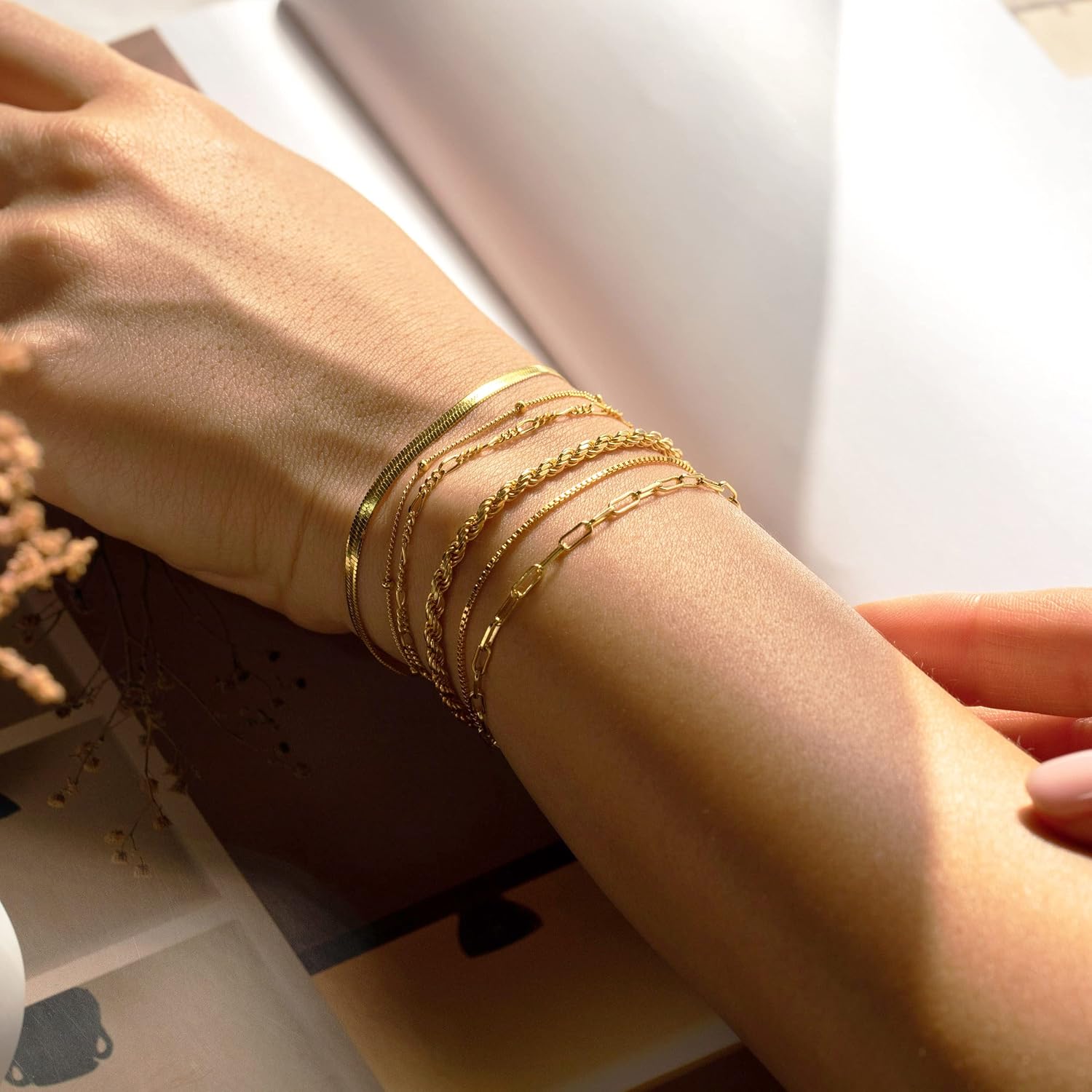 Trendy Gold Bracelet Set