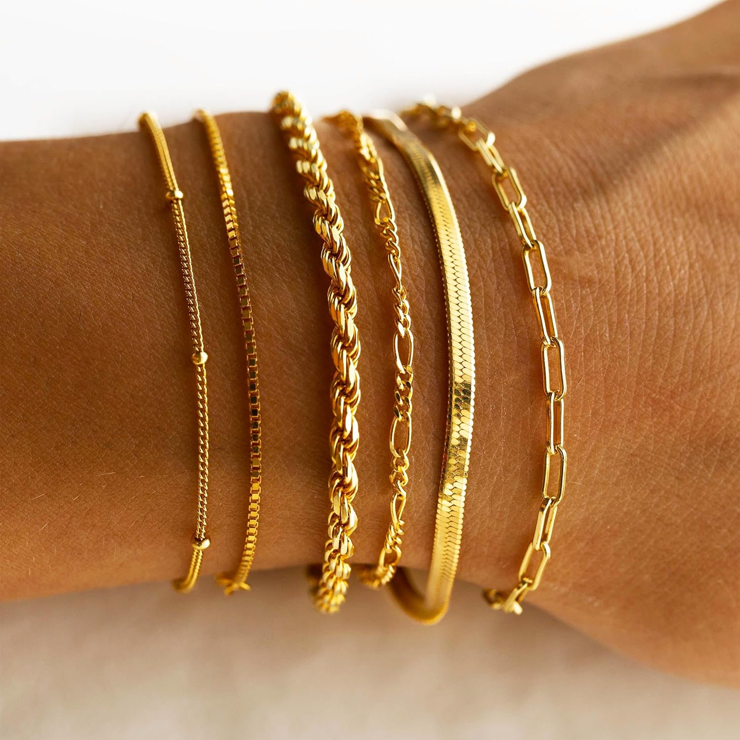 Trendy Gold Bracelet Set