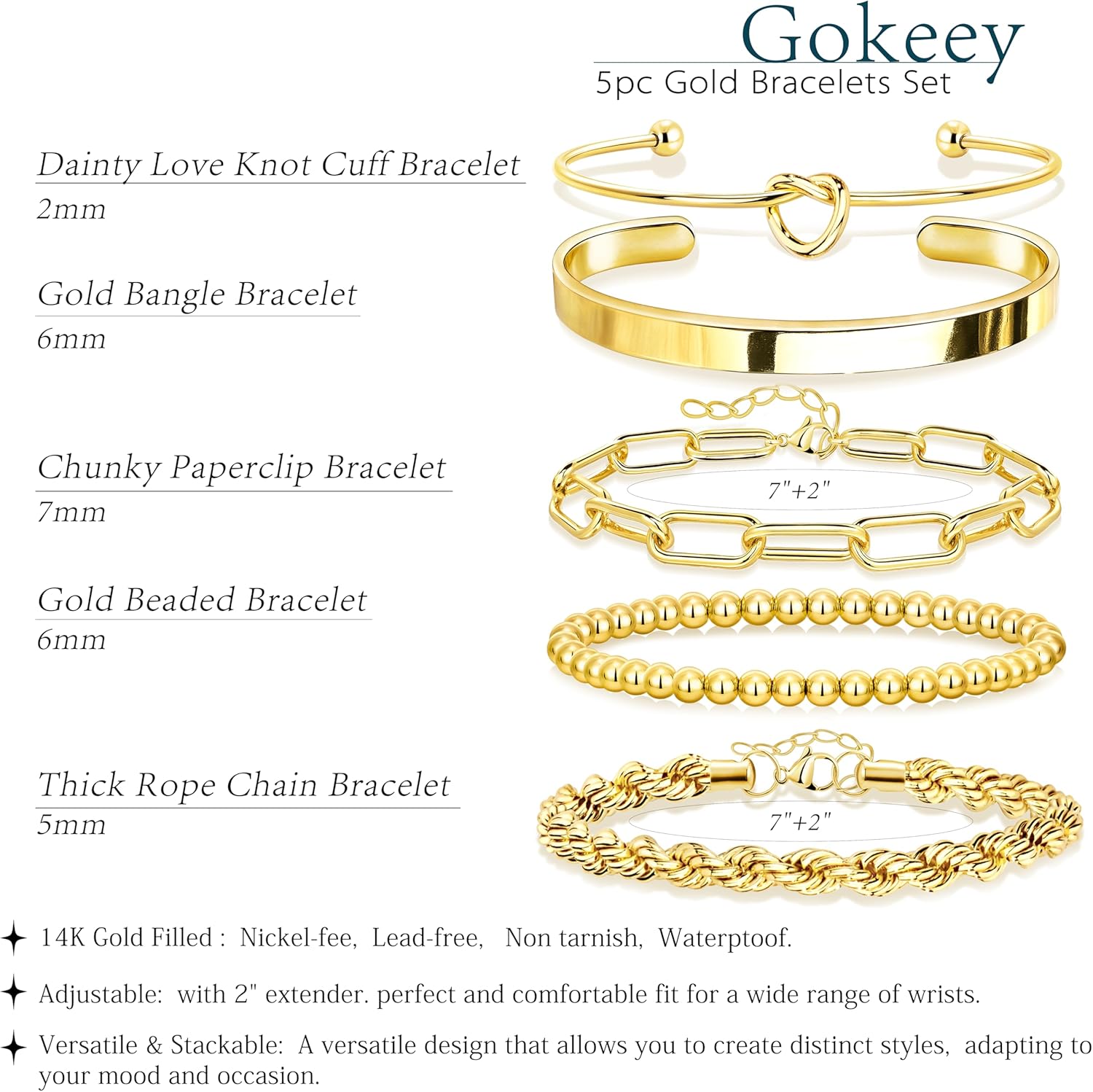Trendy Gold Bracelet Set