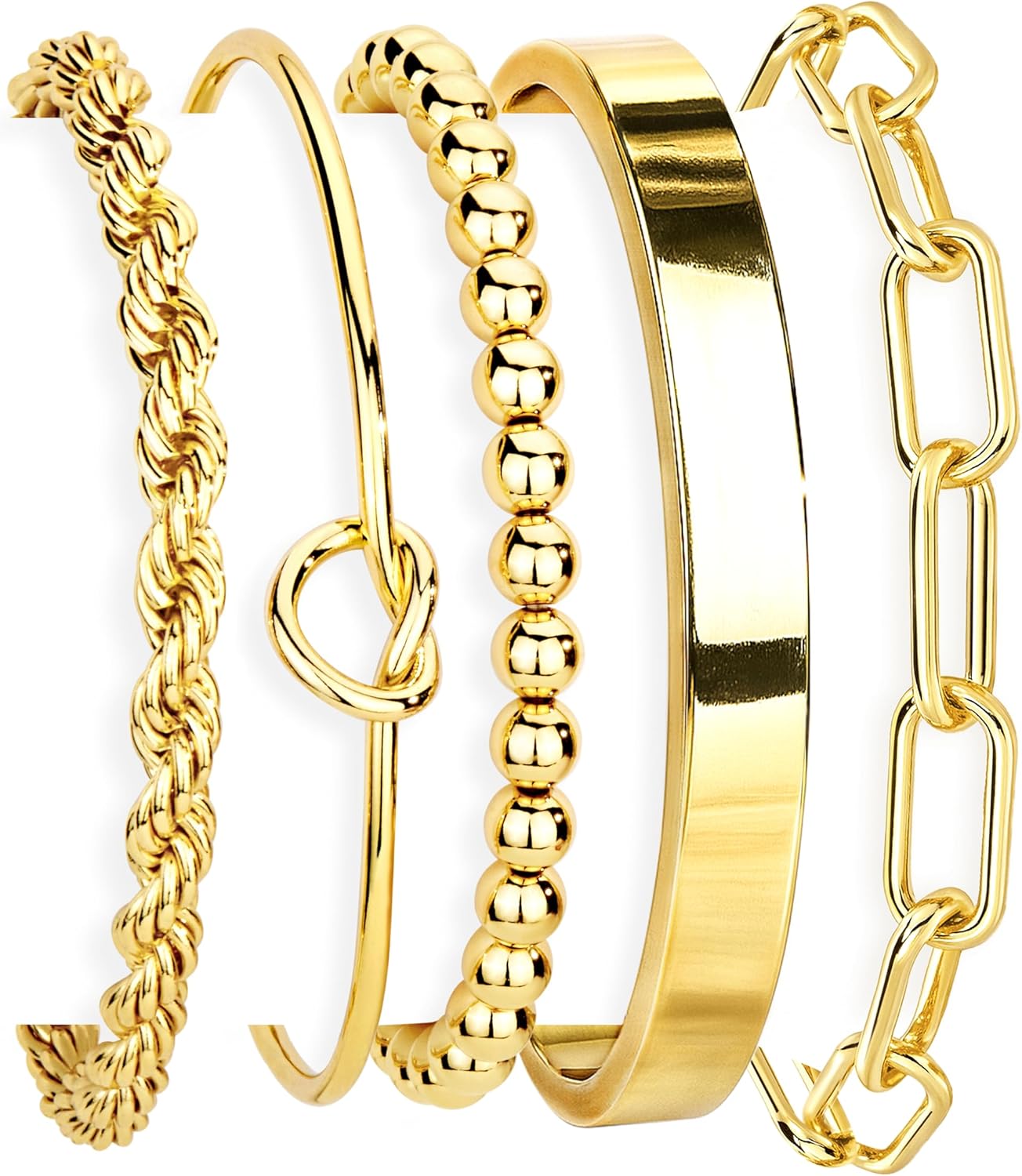 Trendy Gold Bracelet Set