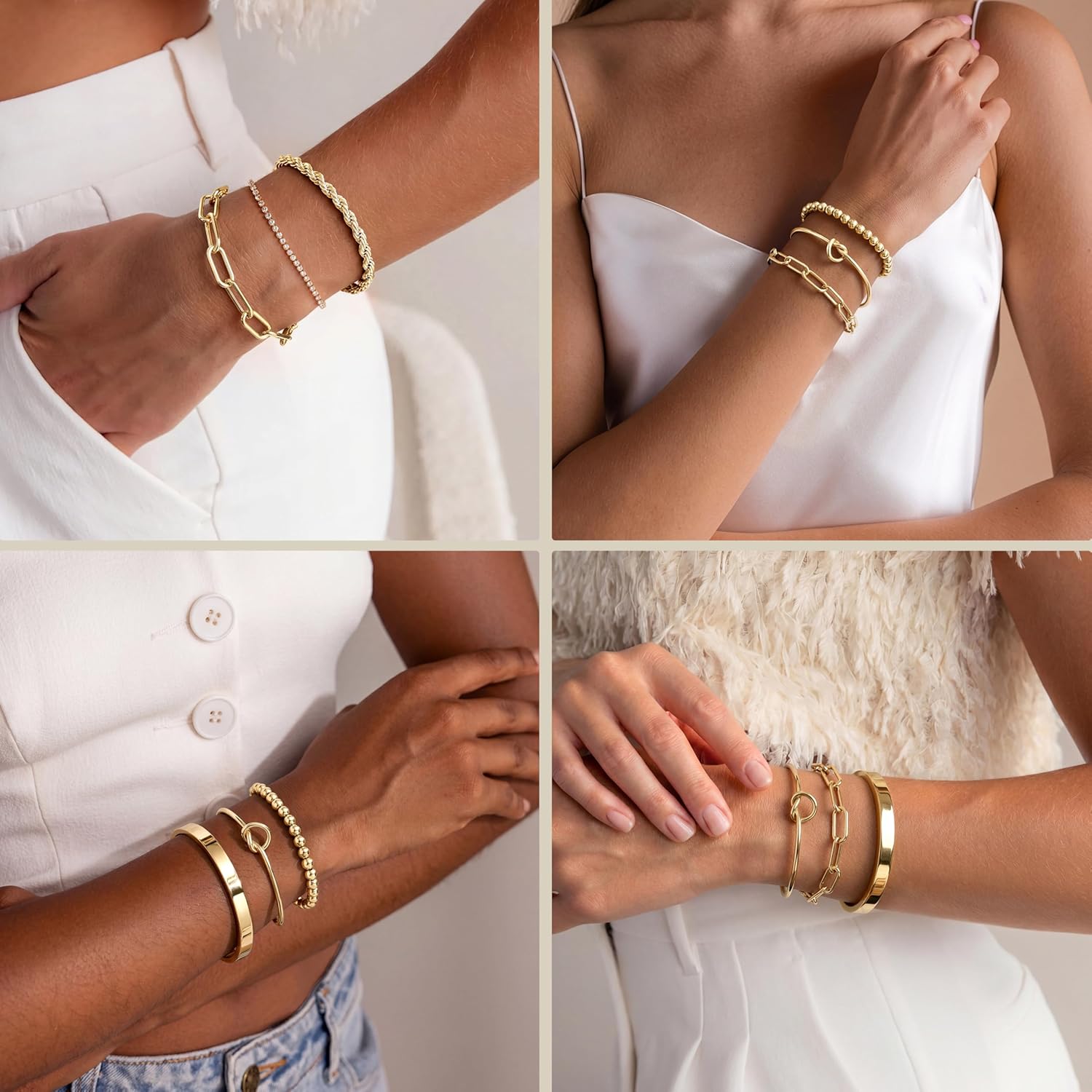 Trendy Gold Bracelet Set