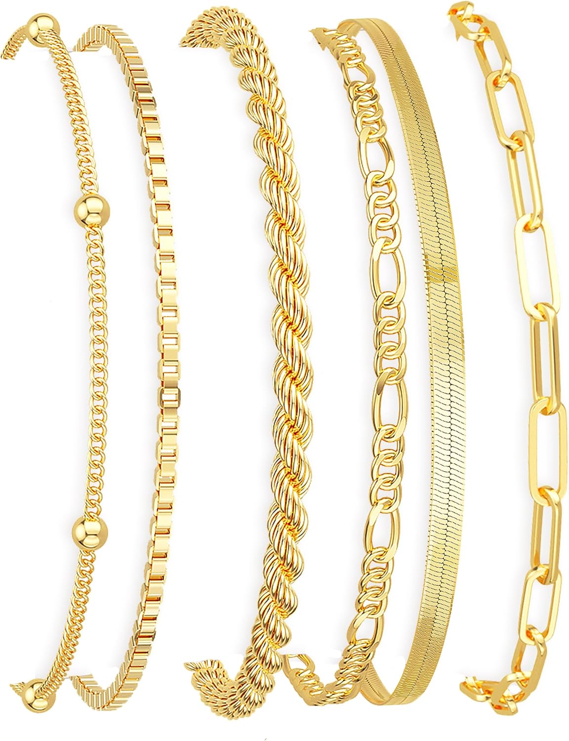 Trendy Gold Bracelet Set