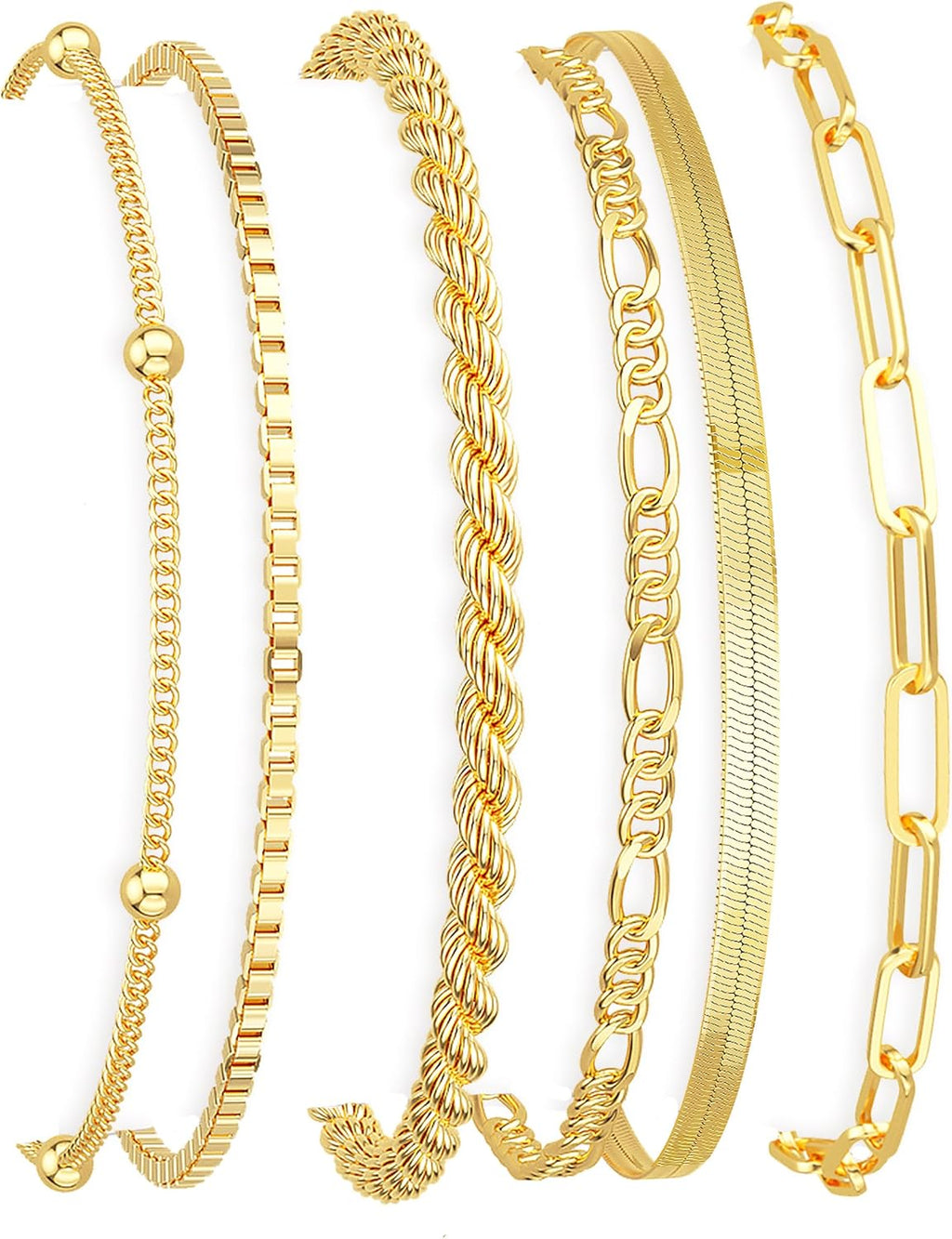Trendy Gold Bracelet Set
